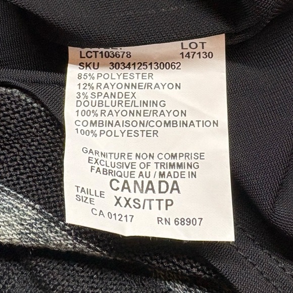 Le Château, Striped Knee-Length Dress, XXS, Black, Gray - Picture 8 of 9